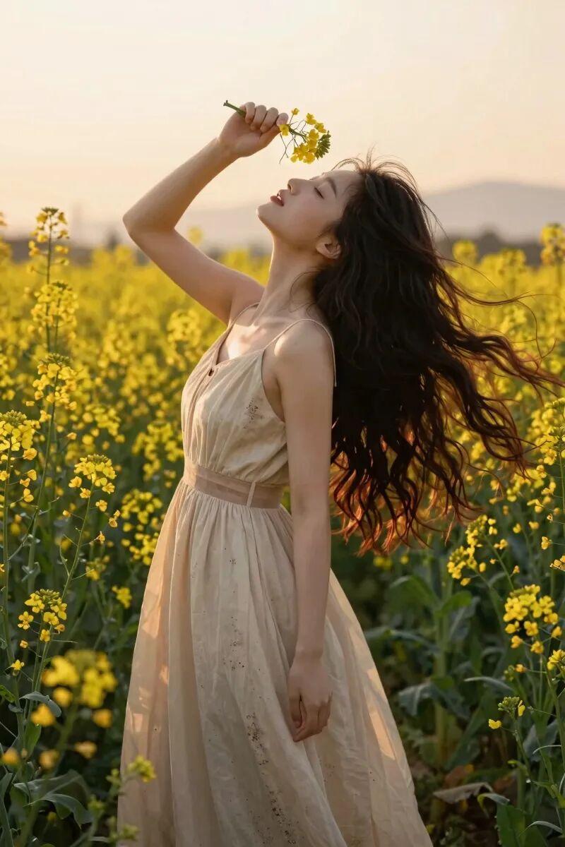 油菜花人像怎么拍？9个拍照技巧，拍出治愈感大片-第5张图片-风享汇