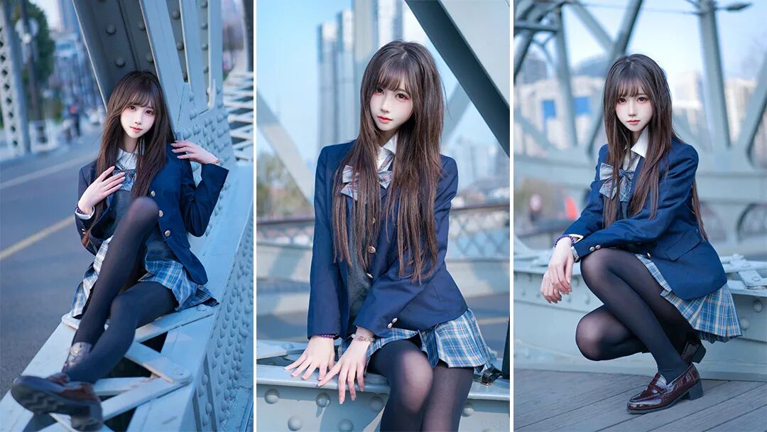 日系JK天桥拍照，6个万能姿势+技巧，秒变清新少女感-第1张图片-风享汇