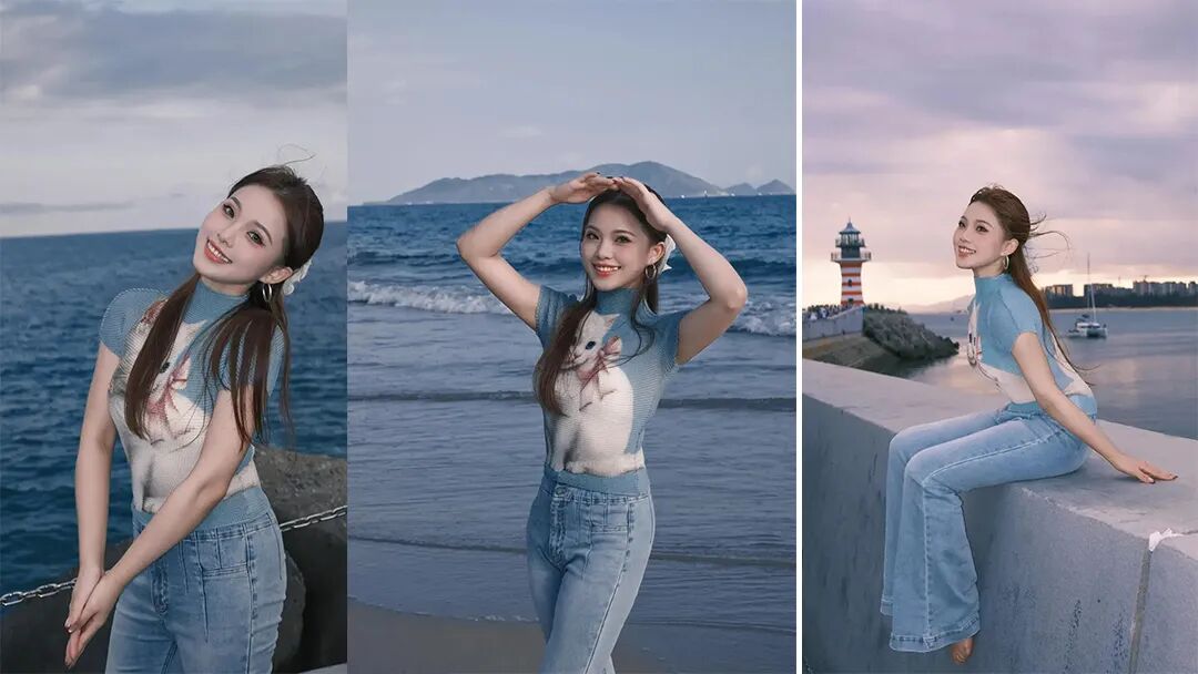 海边拍照别尬站！超实用的懒人姿势显瘦又自然-第1张图片-风享汇