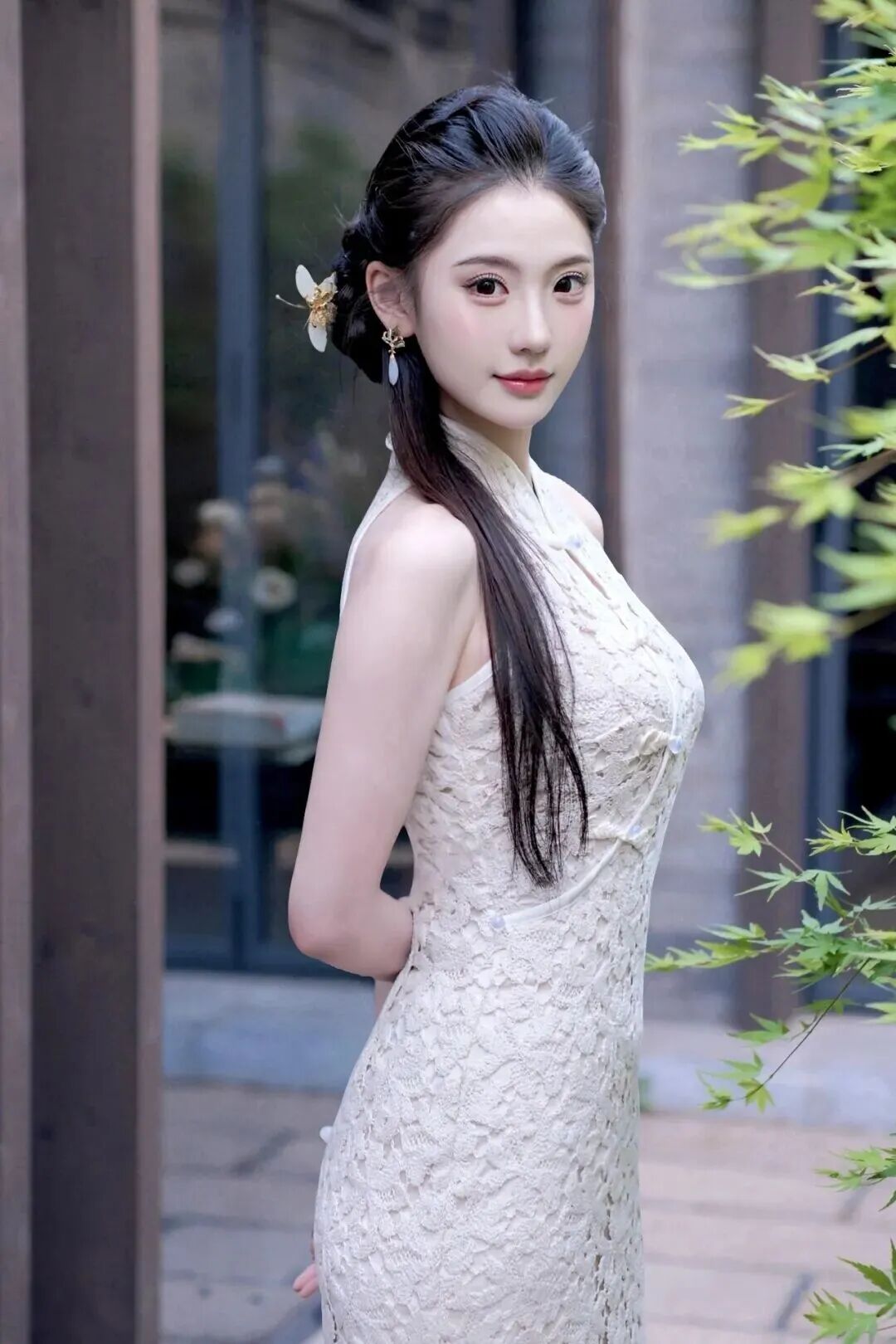 旗袍拍照这样摆：7个姿势拍出温婉好身材，显瘦又有气质-第3张图片-风享汇
