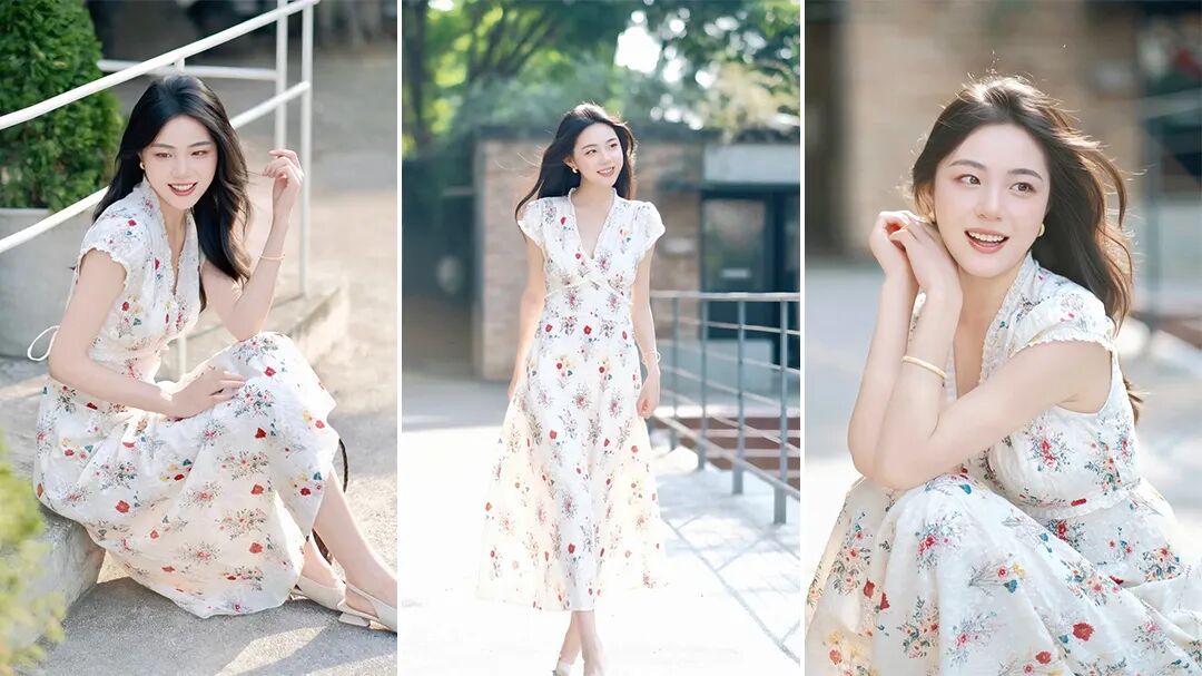 碎花裙出街怎么拍？9个拍照姿势，显瘦显高全搞定-第1张图片-风享汇