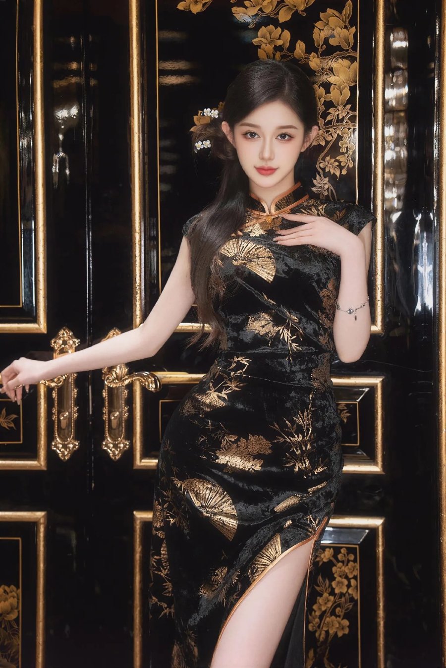 黑绒鎏金纹，解锁中式复古贵气-第5张图片-风享汇